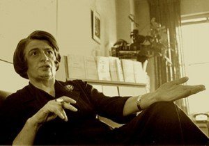 Ayn Rand having a cigarette while collecting Medicare for lung cancer