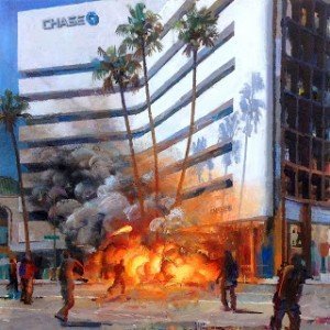 Bankster Snuff Artist Alex Schaefer's new subject, the Chase Branch in the heart of posh Beverly Hills, California
