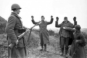 German soldiers surrendering to the Russians as the Germans retreat from the Battle Of Moscow in 1942